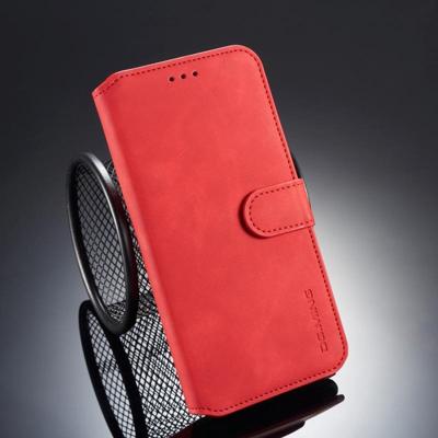 Dg. MING retro olie kant horizontale flip case voor iPhone XS/X met houder & kaartsleuven & portemonnee (rood) Dg. MING retro olie kant horizontale flip case voor iPhone XS/X met houder & kaartsleuven & portemonnee (rood)