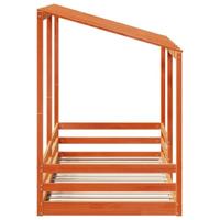 Kinderbed met bedhuis 100x200 cm massief grenenhout wasbruin - thumbnail