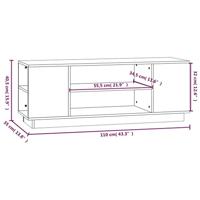 Tv-meubel 110x35x40,5 cm massief grenenhout honingbruin - thumbnail