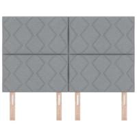 Hoofdbord met LED -striplichten Lichtgrijs 144 cm Stof - thumbnail