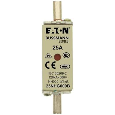 Eaton 25NHG000B NH-zekering Met mechanische beveiligingsweergave Afmeting zekering : 000 25 A 500 V 3 stuk(s) Eaton 25NHG000B NH-zekering Met mechanische beveiligingsweergave Afmeting zekering : 000 25 A 500 V 3 stuk(s)