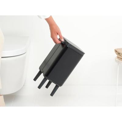 Brabantia Bo hi afvalemmer 4 liter met kunststof binnenemmer matt black - thumbnail