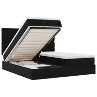 Ottoman bed met matrassen en LED's 200x200cm fluweel zwart - thumbnail