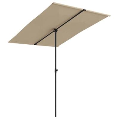 VidaXL Parasol met aluminium paal 2x1,5 m taupe