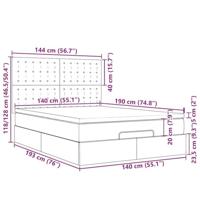 Ottoman bed met matrassen en LED's 140x190cm fluweel - thumbnail