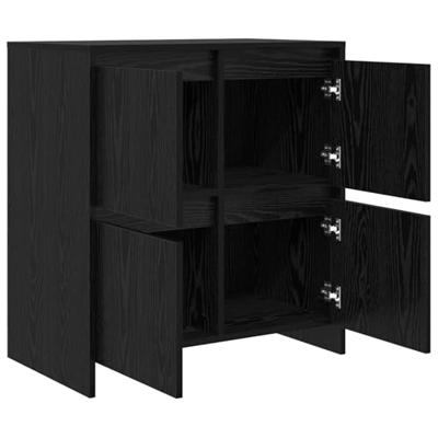 Dressoir Zwart Eiken 70 x 41 x 75 cm Bewerkt hout