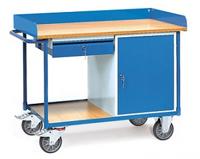 Fetra Hauptartikel 2436 Tafel en kabinetwagen Staal Poedercoating Laadvermogen (max.): 400 kg Stralend blauw (RAL 5007) - thumbnail