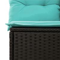 9-delige Loungeset met kussens poly rattan zwart - thumbnail