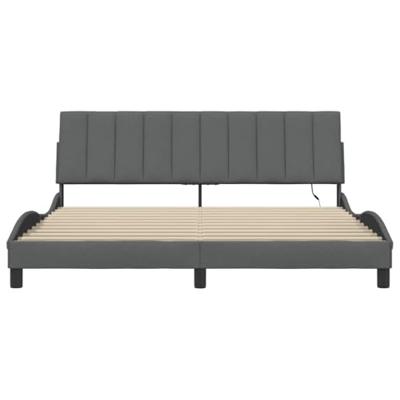 Bedframe zonder matras "Hanko" stof donkergrijs 180x200 cm