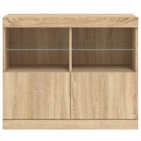 Dressoir met LED-verlichting 81x37x67 cm sonoma eikenkleurig - thumbnail