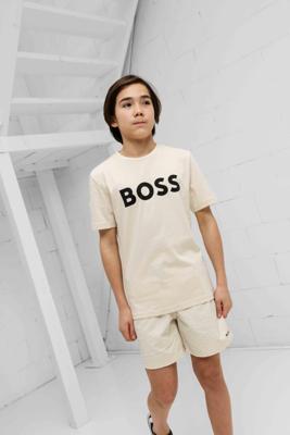 Hugo Boss Logo T-Shirt Kids Beige - Maat 11/12 jaar - Kleur: Beige | Soccerfanshop