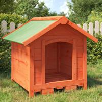 VidaXL Hondenhok 65x65x61,5 cm massief grenenhout bruin - thumbnail