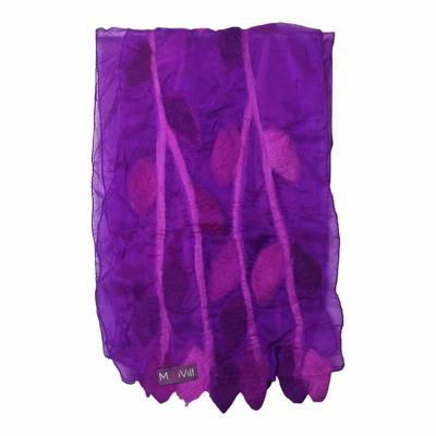 Gevilte Sjaal met Blaadjes (Paars) Gevilte Sjaal met Blaadjes (Paars)