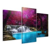 Schilderij - Kanchanaburi waterval Thailand, 3 luik, premium print - thumbnail