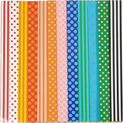 Creativ Company Glanspapier, patroon, vel 32x48 cm, 80 gr, diverse kleuren, 100 div vellen/ 1 doos