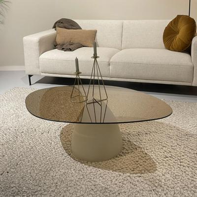 Sohome Organische Salontafel 'Jacky' Glas en betonlook, 110 x 65cm