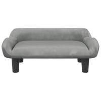 Hondenmand 70x40x24 cm fluweel lichtgrijs - thumbnail