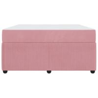Bedframe met matras met matras Roze 160 x 200 cm Fluweel - thumbnail