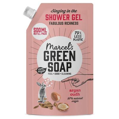 Marcel's Green Soap Showergel argan & oudh navulling 500 Milliliter