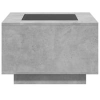 Salontafel met LED 60x60x40 cm bewerkt hout betongrijs - thumbnail