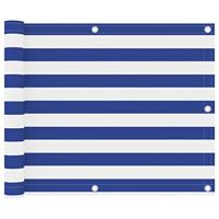 VidaXL Balkonscherm 75x600 cm oxford stof wit en blauw - thumbnail