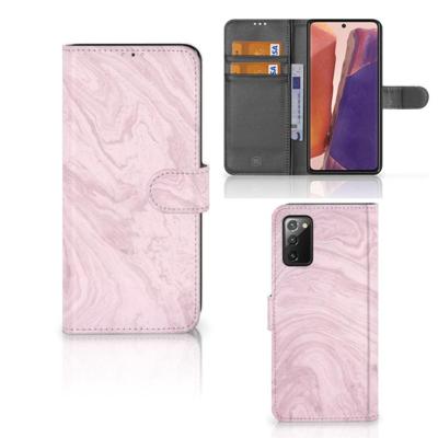 Samsung Galaxy Note 20 | Bookcase | Marble Pink - Origineel Cadeau Vriendin