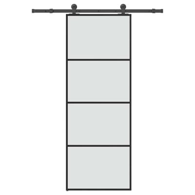 VidaXL Schuifdeur met beslag 76x205 cm esg-glas en aluminium VidaXL Schuifdeur met beslag 76x205 cm esg-glas en aluminium