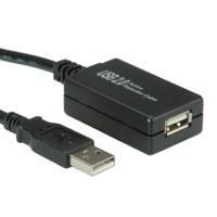 VALUE USB 2.0 Verleng kabel met actieve Repeater, zwart, 12 m - thumbnail