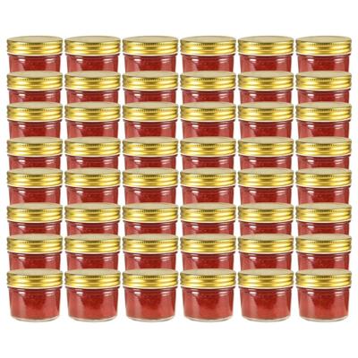 VidaXL Jampotten met goudkleurige deksels 48 st 110 ml glas