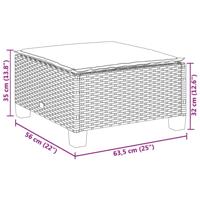 7-delige Loungeset met kussens poly rattan grijs - thumbnail