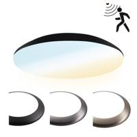 LED Bulkhead - Bewegingssensor - Ø30 cm - 18 watt - 2100 Lumen - 3 Lichtkleuren - CCT Switch - IP65 Waterdicht - IK10 - Wit - Plafondlamp - thumbnail