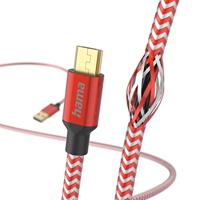 Hama Reflective Micro-USB-kabel (USB-A 2.0 mannelijk naar micro-USB-oplaadkabel en gegevensoverdracht, afgeschermde kabel, anti-twist, vergulde aluminium stekker, robuuste gevlochten nylon - thumbnail