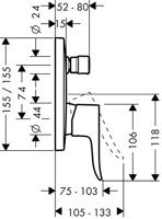 Hansgrohe Metris ééngreeps badmengkraan afbouwdeel met zekerheidscombinatie voor iBox Universal, chroom - thumbnail