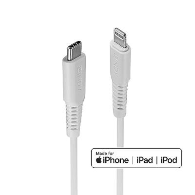 LINDY 31318 USB-kabel USB 2.0 Apple Lightning stekker, USB-C stekker 3.00 m Wit