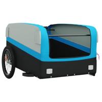 Fietstrailer 45 kg ijzer zwart en blauw - thumbnail