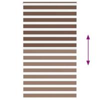 VidaXL Zebra rolgordijn 130x200 cm stofbreedte 125,9cm polyester bruin - thumbnail