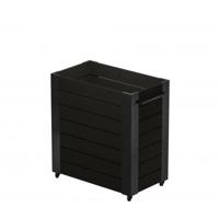 Zwarte Hoge Rechthoekige Bloembak Cubic Op Wielen - thumbnail