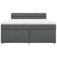 Boxspring met matras stof donkergrijs 180x200 cm - thumbnail