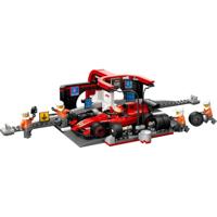 LEGO CITY F1 pitstop en pitcrew met Ferrari auto 60443 - thumbnail