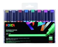 Paintmarker uni posca pc8k b schuin 8st metallic - thumbnail