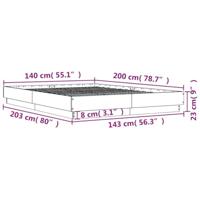 Bedframe met LED-verlichting grijs sonoma eikenkleur 140x200 cm - thumbnail