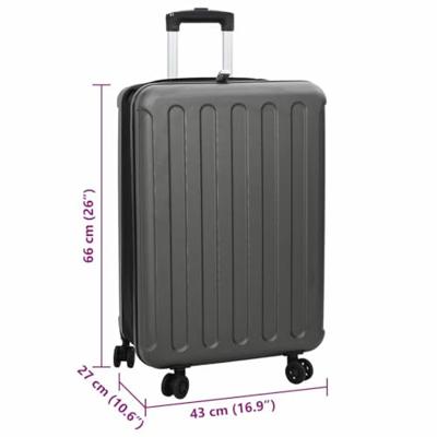 VidaXL Koffer met slot donkergrijs 43 x 27 x 66 cm abs kunststof
