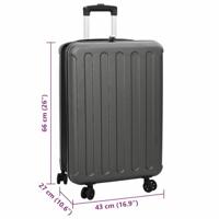 VidaXL Koffer met slot donkergrijs 43 x 27 x 66 cm abs kunststof - thumbnail