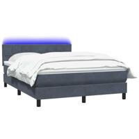Boxspring met matras en LED fluweel donkergrijs 140x210 cm - thumbnail
