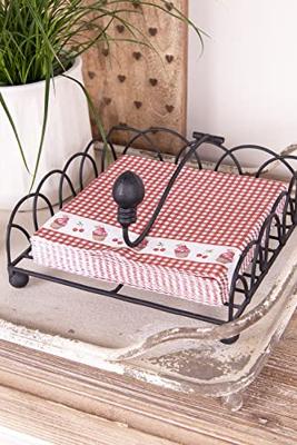 Clayre & Eef Servetten papier 33x33 cm (20) rood wit papier vierkant muffin
