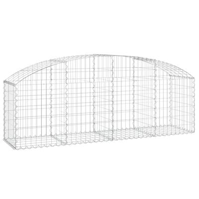 VidaXL Schanskorf gewelfd 200x50x60/80 cm gegalvaniseerd ijzer VidaXL Schanskorf gewelfd 200x50x60/80 cm gegalvaniseerd ijzer