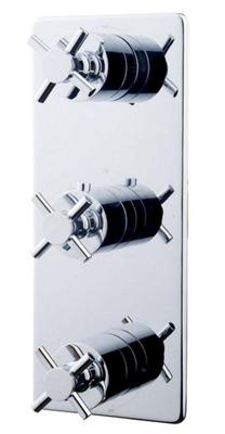 Cross afbouwdeel therm. 3 weg chroom