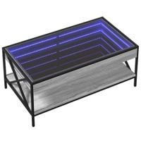 Salontafel met Infinity LED 90x50x38 cm grijs sonoma eikenkleur - thumbnail