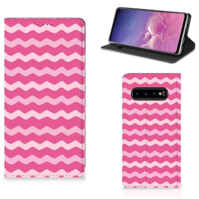 Samsung Galaxy S10 | Hoesje met Magneet | Waves Pink