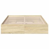 Bedframe met lades bewerkt hout sonoma eikenkleurig 160x200 cm - thumbnail
